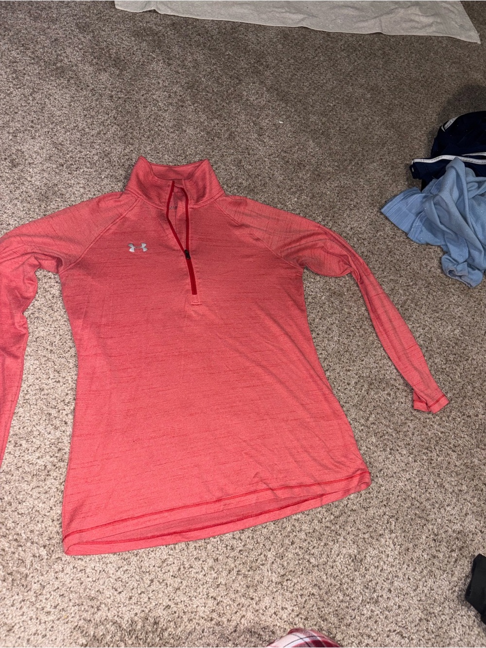 Under Armour Coral Pink 1/4 Zip Performance Top